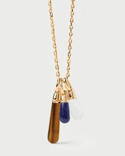 Colgantes Con Piedras Semipreciosas-PDPAOLA Colgante Ojo de tigre large Drop
