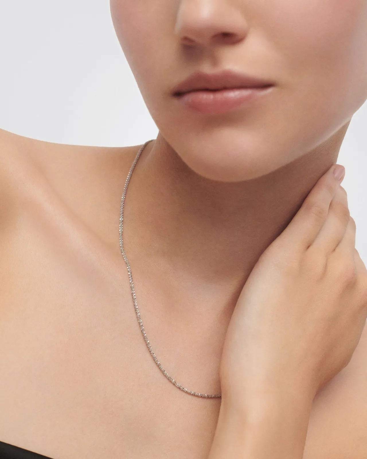 Collares Básicos|Collares De Cadena-PDPAOLA Collar cadena de plata Sparkle