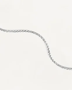 Joyas De Oro Blanco 18K|Joyas De Oro 18K-PDPAOLA Collar Cadena Veneciana de Oro Blanco