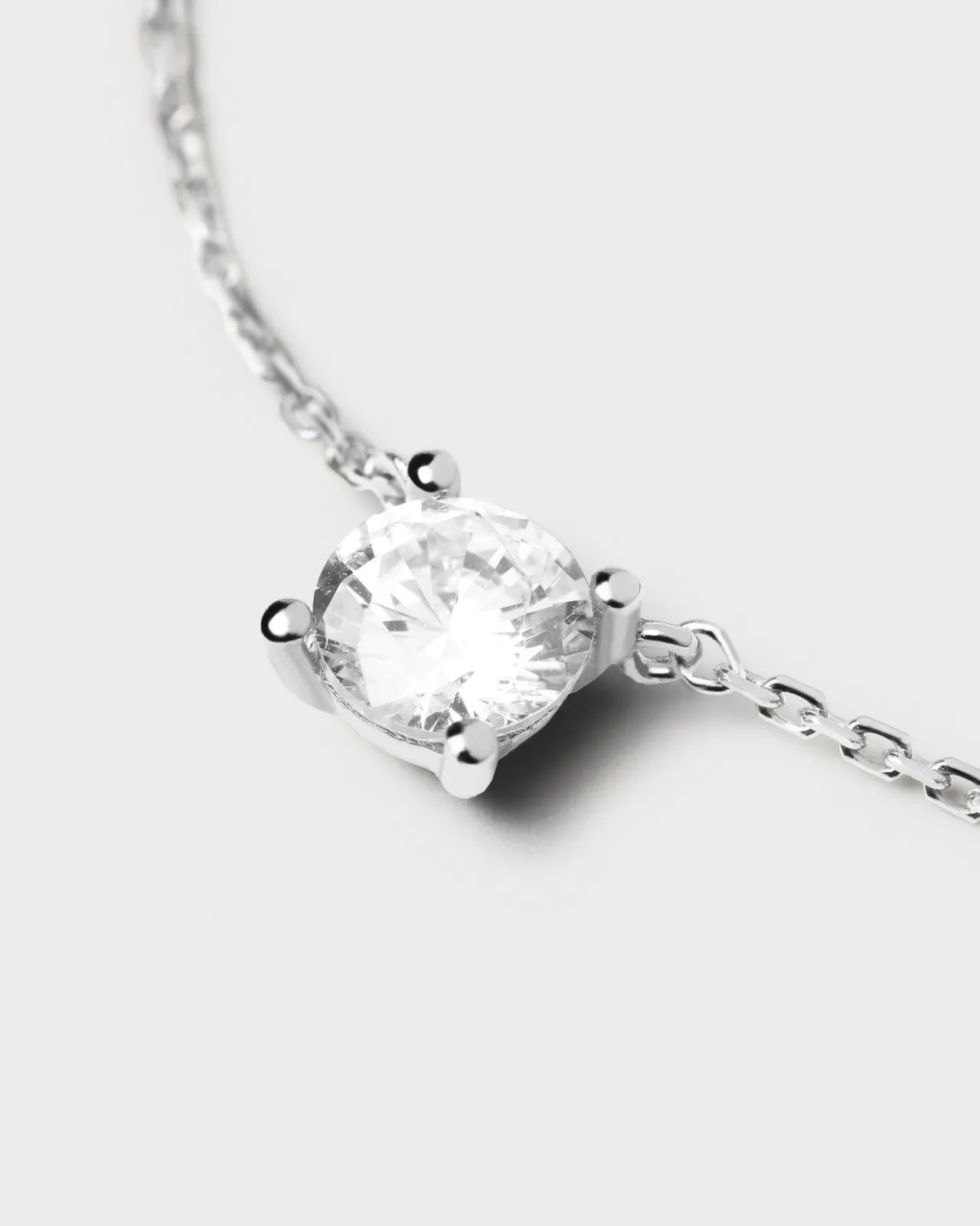 Joyas Con Diamantes-PDPAOLA Collar de Diamantes Y Oro Blanco Solitaire Supreme