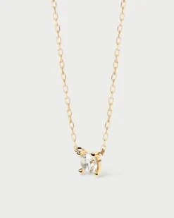 Joyas Con Diamantes|Joyas De Oro 18K-PDPAOLA Collar de Diamantes y oro Solitaire Mini