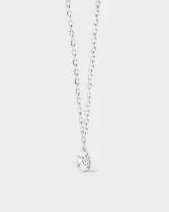 Joyas Con Diamantes|Joyas De Oro Blanco 18K-PDPAOLA Collar solitario de diamantes y oro blanco Rio