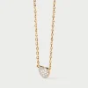 Joyas Con Diamantes|Joyas De Oro 18K-PDPAOLA Collar solitario de diamantes y oro Heart