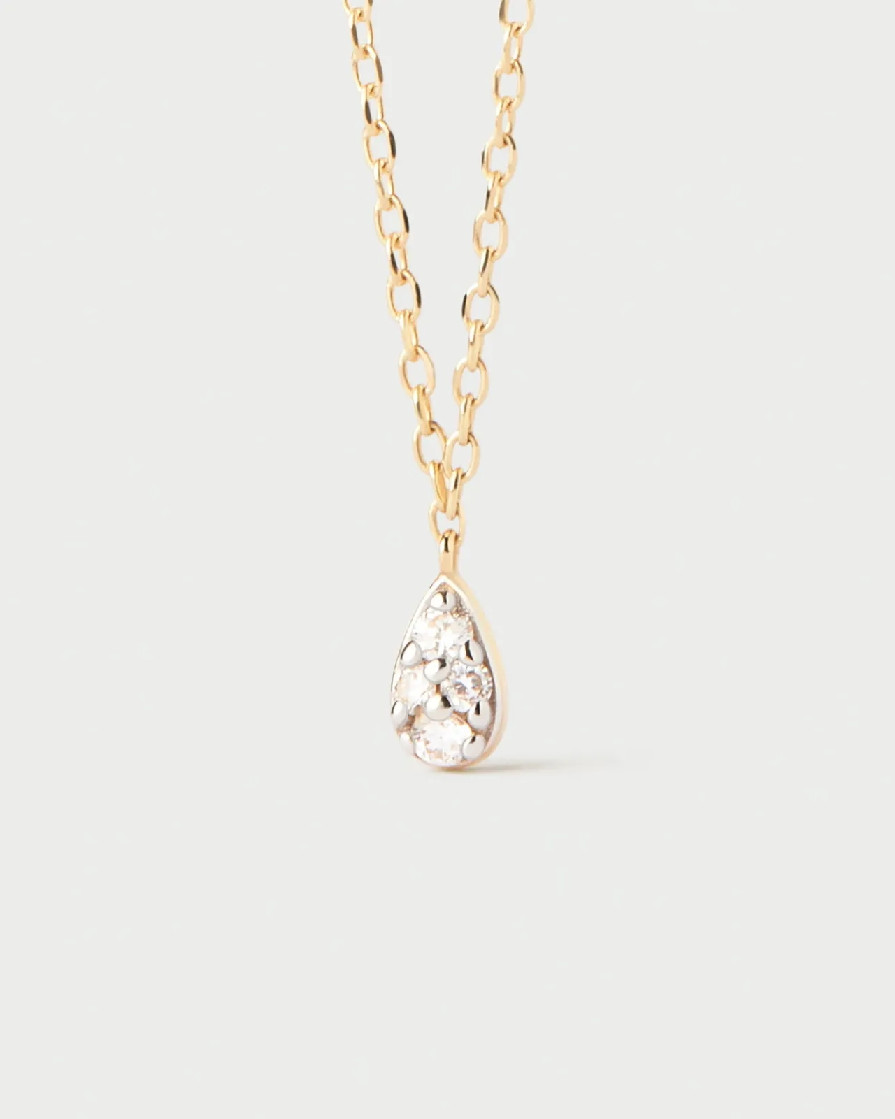 Joyas Con Diamantes|Joyas De Oro 18K-PDPAOLA Collar solitario de diamantes y oro Rio