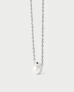 Collares Básicos|Collares De Plata-PDPAOLA Collar solitario de plata La Perla