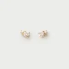 Joyas Con Diamantes|Pendientes Con Diamantes-PDPAOLA Pendientes de Diamantes y oro Solitaire Duo