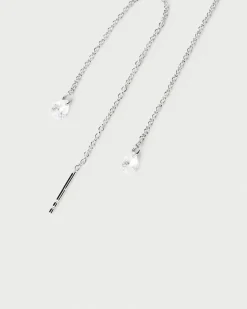 Pendientes De Plata|Pendientes Básicos-PDPAOLA Pendientes largos de plata Waterfall