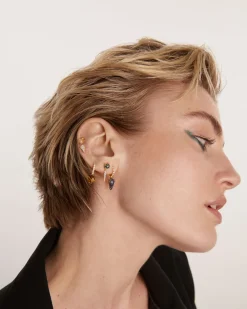 Piercings Con Piedras Semipreciosas|Pendientes Rosca Individuales-PDPAOLA Piercing oreja Akiro con Cuarzo Rutilado