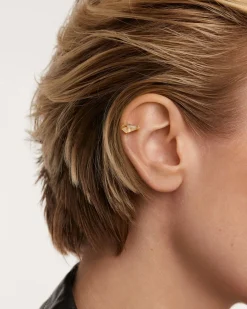 Piercings Con Piedras Semipreciosas|Pendientes Rosca Individuales-PDPAOLA Piercing oreja Akiro con Cuarzo Rutilado