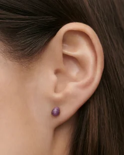 Piercings Con Piedras Semipreciosas|Pendientes Rosca Individuales-PDPAOLA Piercing oreja Amatista Gravity