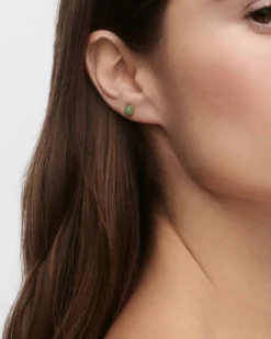 Piercings Con Piedras Semipreciosas|Pendientes Rosca Individuales-PDPAOLA Piercing oreja Aventurina verde Gravity
