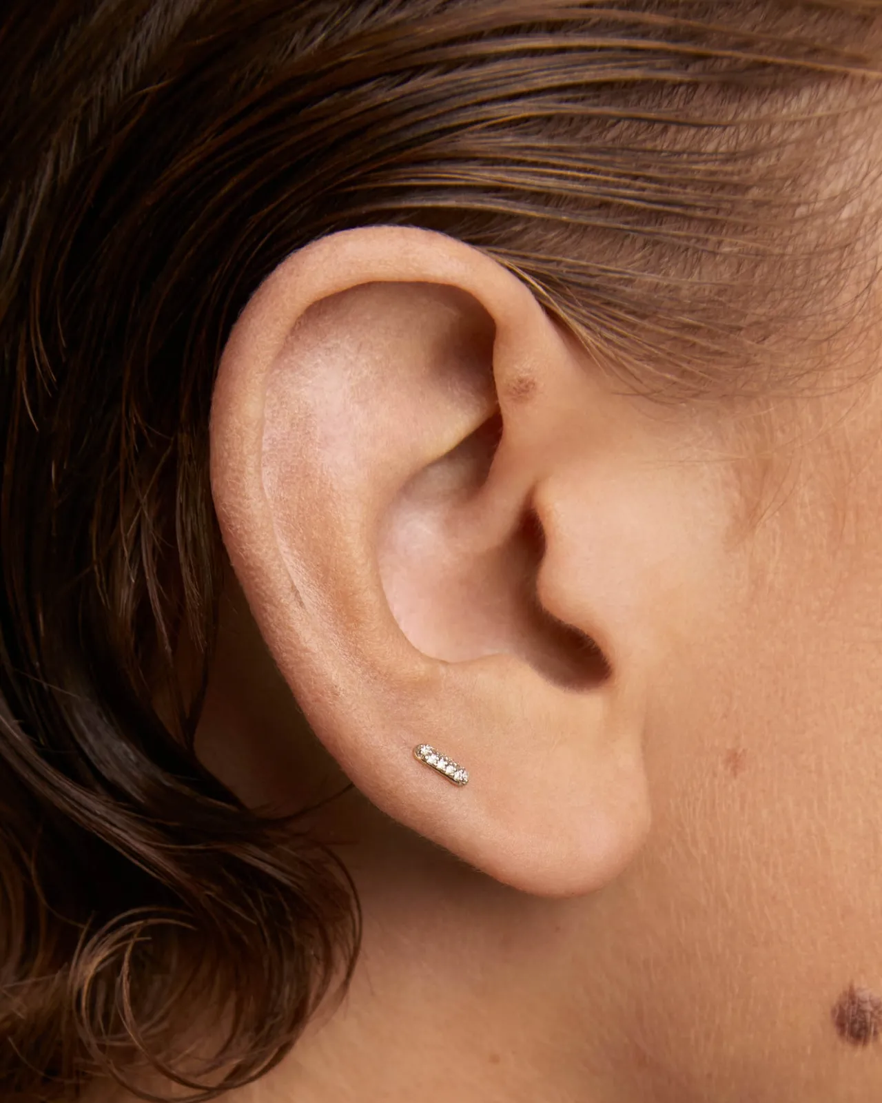 Joyas Con Diamantes|Joyas De Oro 18K-PDPAOLA Piercing oreja de diamantes y oro Pop