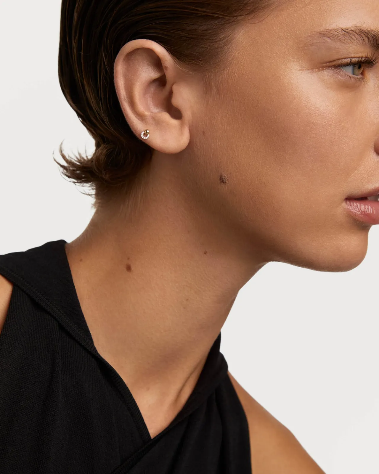 Joyas Con Diamantes|Joyas De Oro 18K-PDPAOLA Piercing oreja de diamantes y oro Loop