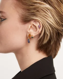 Piercings Con Piedras Semipreciosas|Pendientes Rosca Individuales-PDPAOLA Piercing oreja Kimi con Ágata Verde