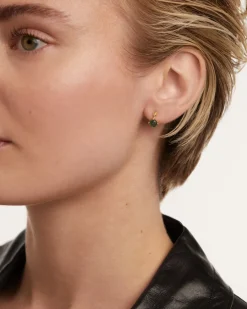 Piercings Con Piedras Semipreciosas|Pendientes Rosca Individuales-PDPAOLA Piercing oreja Kimi con Ágata Verde