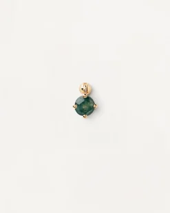 Piercings Con Piedras Semipreciosas|Pendientes Rosca Individuales-PDPAOLA Piercing oreja Kimi con Ágata Verde