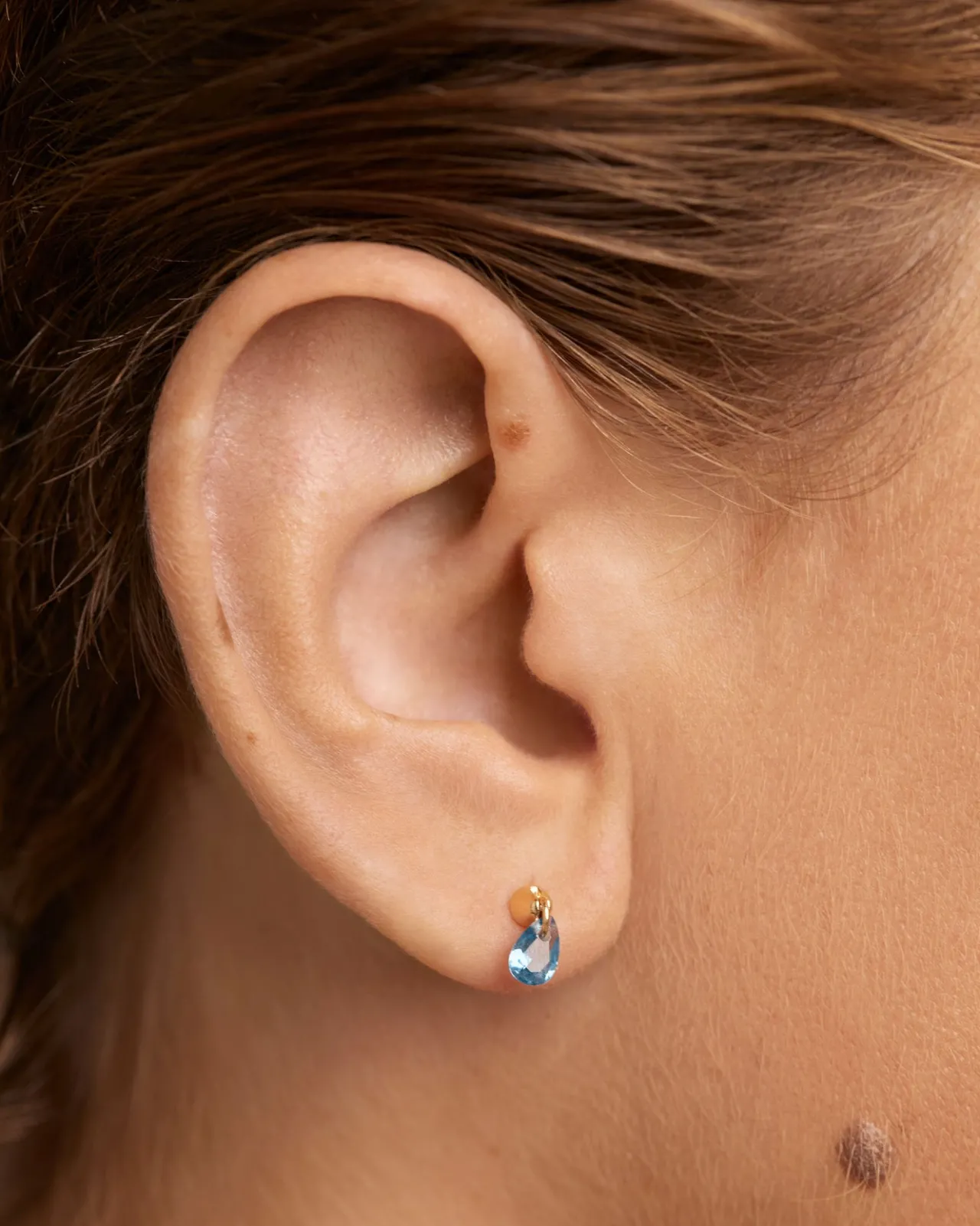 Pendientes Rosca Individuales|Pendientes Individuales-PDPAOLA Piercing oreja Lily azul