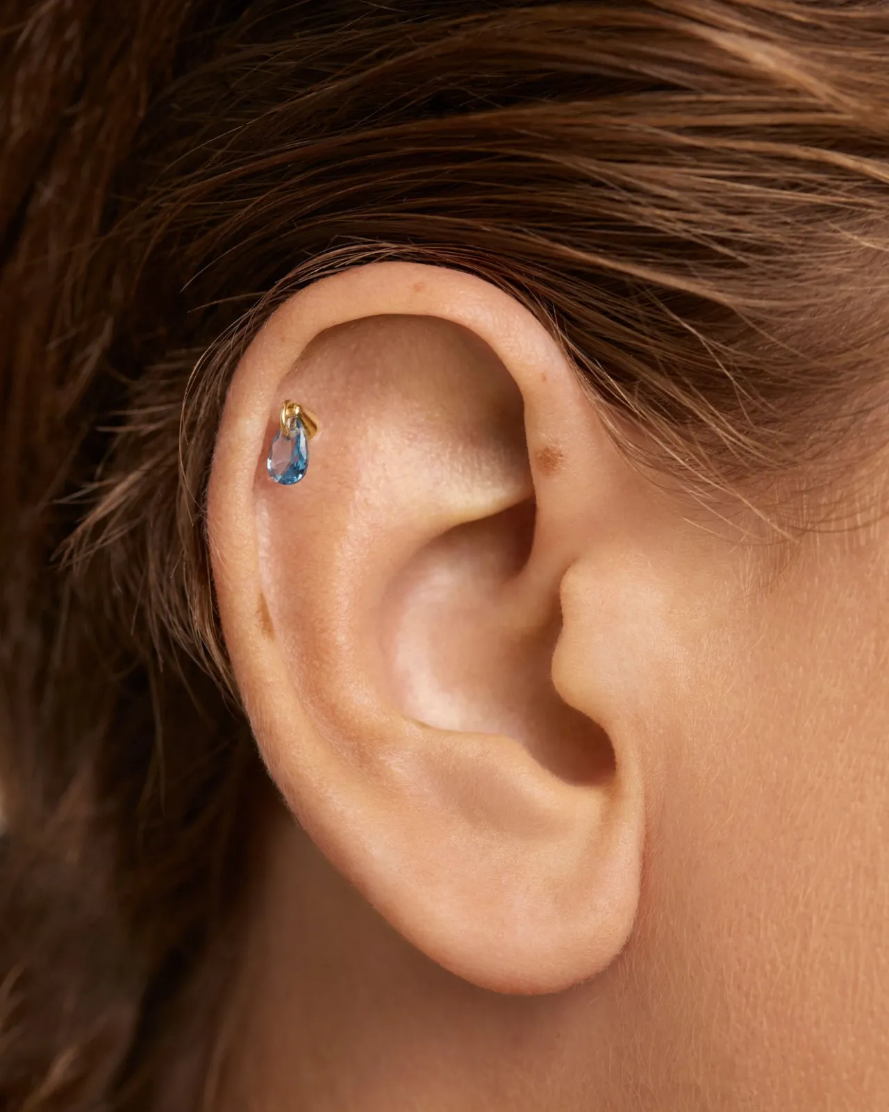 Pendientes Rosca Individuales|Pendientes Individuales-PDPAOLA Piercing oreja Lily azul