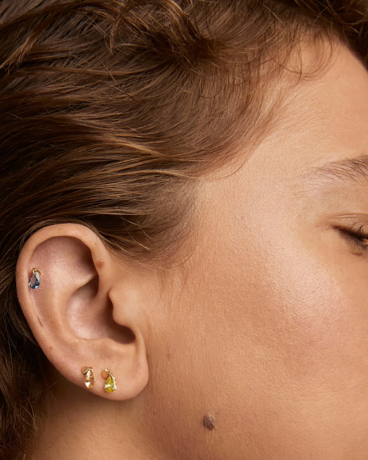 Pendientes Rosca Individuales|Pendientes Individuales-PDPAOLA Piercing oreja Lily melocotón