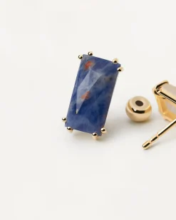 Piercings Con Piedras Semipreciosas|Pendientes Rosca Individuales-PDPAOLA Piercing oreja Maiko con Sodalita