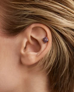 Piercings Con Piedras Semipreciosas|Pendientes Rosca Individuales-PDPAOLA Piercing oreja Suki con Charoita