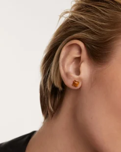 Piercings Con Piedras Semipreciosas|Pendientes Rosca Individuales-PDPAOLA Piercing oreja Suki con Ojo de Tigre