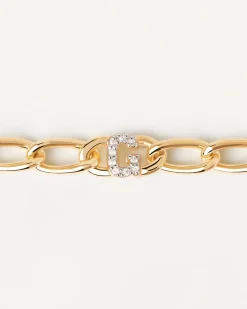 Pulseras De Letras|Pulseras De Oro-PDPAOLA Pulsera Cadena Letra H