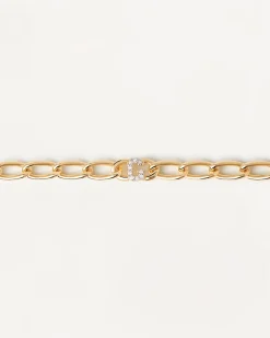 Pulseras De Letras|Pulseras De Oro-PDPAOLA Pulsera Cadena Letra H