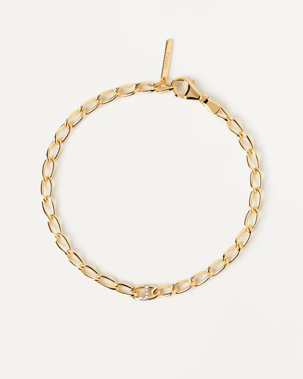 Pulseras De Letras|Pulseras De Oro-PDPAOLA Pulsera Cadena Letra J