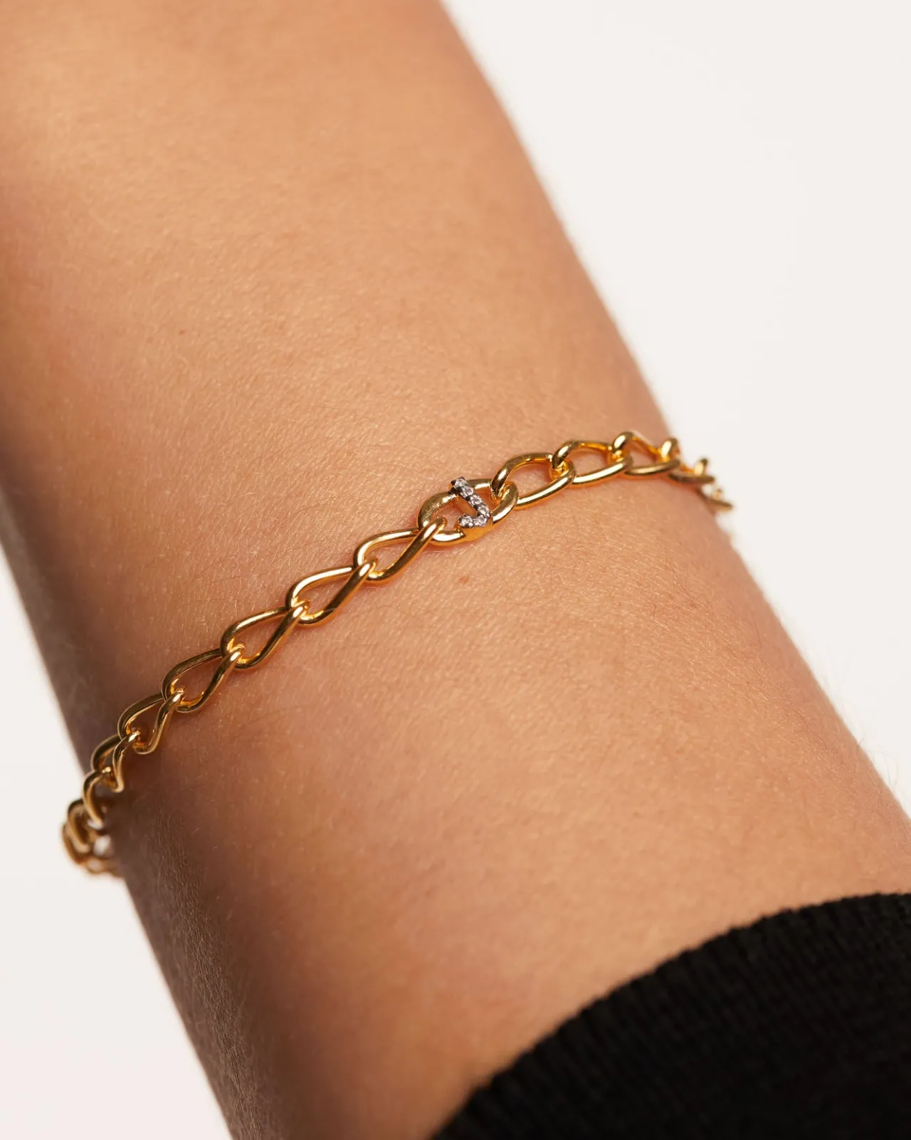 Pulseras De Letras|Pulseras De Oro-PDPAOLA Pulsera Cadena Letra J