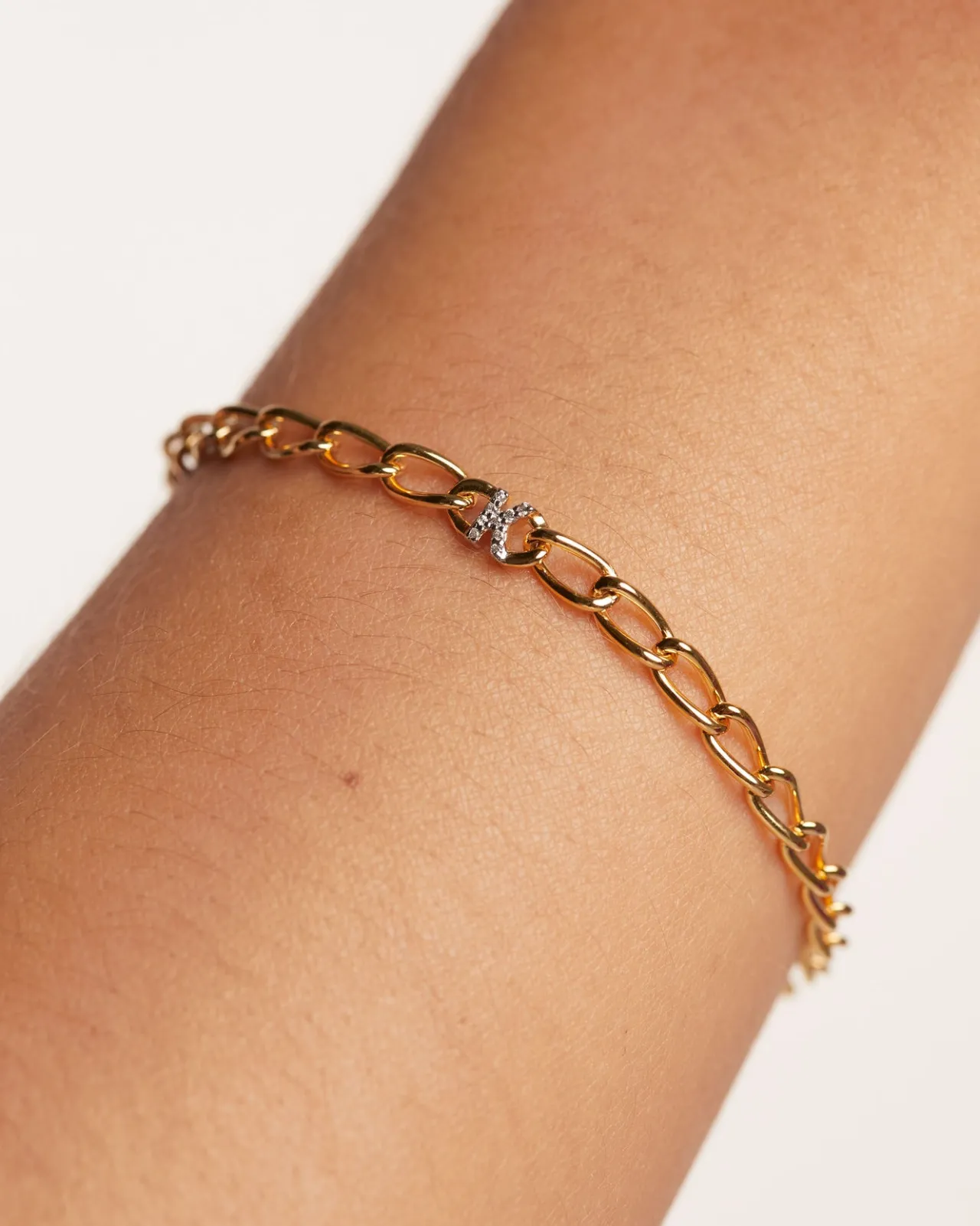Pulseras De Letras|Pulseras De Oro-PDPAOLA Pulsera Cadena Letra K