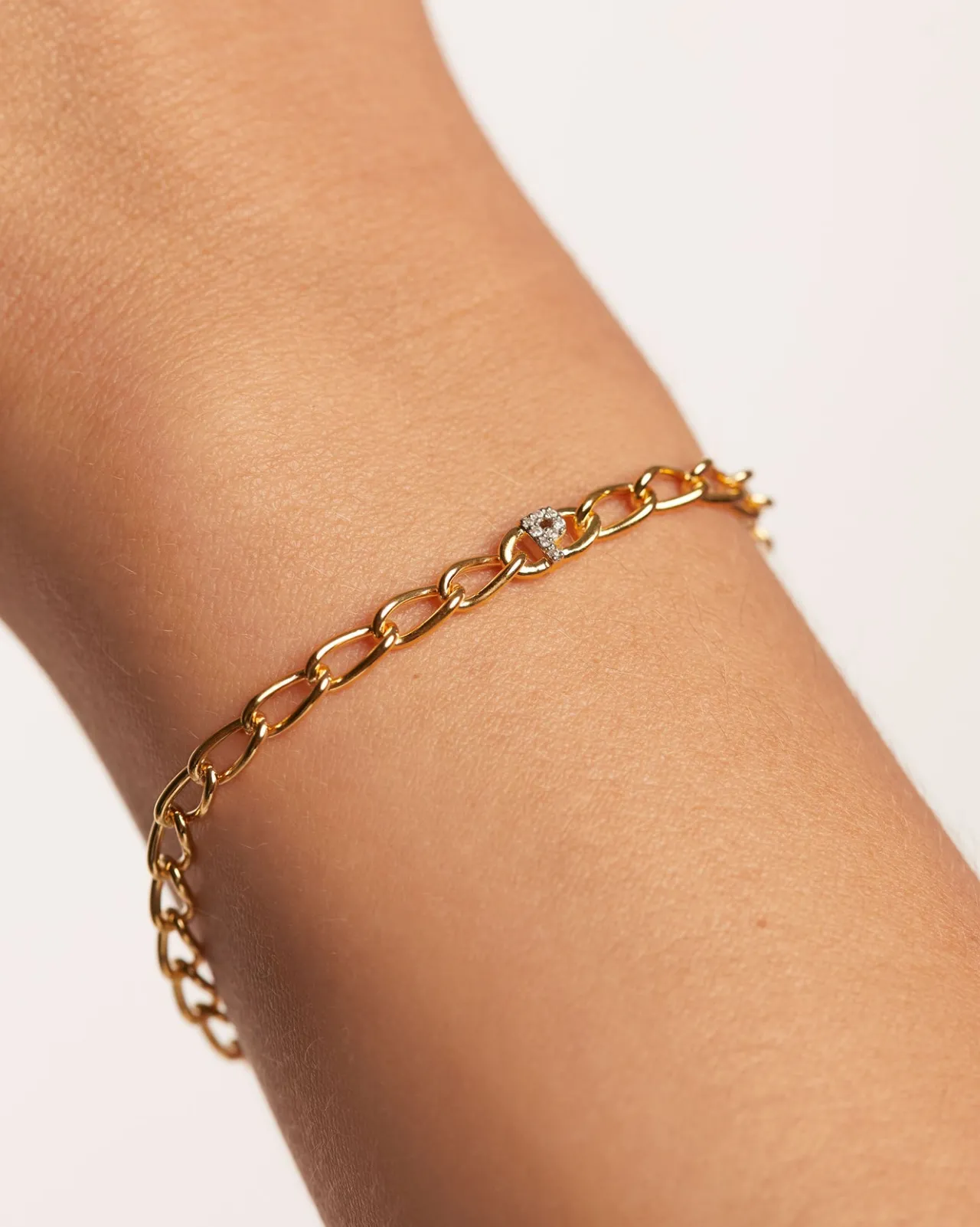 Pulseras De Letras|Pulseras De Oro-PDPAOLA Pulsera Cadena Letra Q