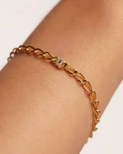 Pulseras De Letras|Pulseras De Oro-PDPAOLA Pulsera Cadena Letra Q
