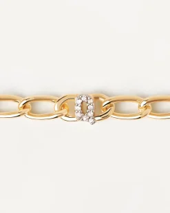 Pulseras De Letras|Pulseras De Oro-PDPAOLA Pulsera Cadena Letra Q