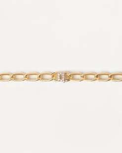 Pulseras De Letras|Pulseras De Oro-PDPAOLA Pulsera Cadena Letra Q