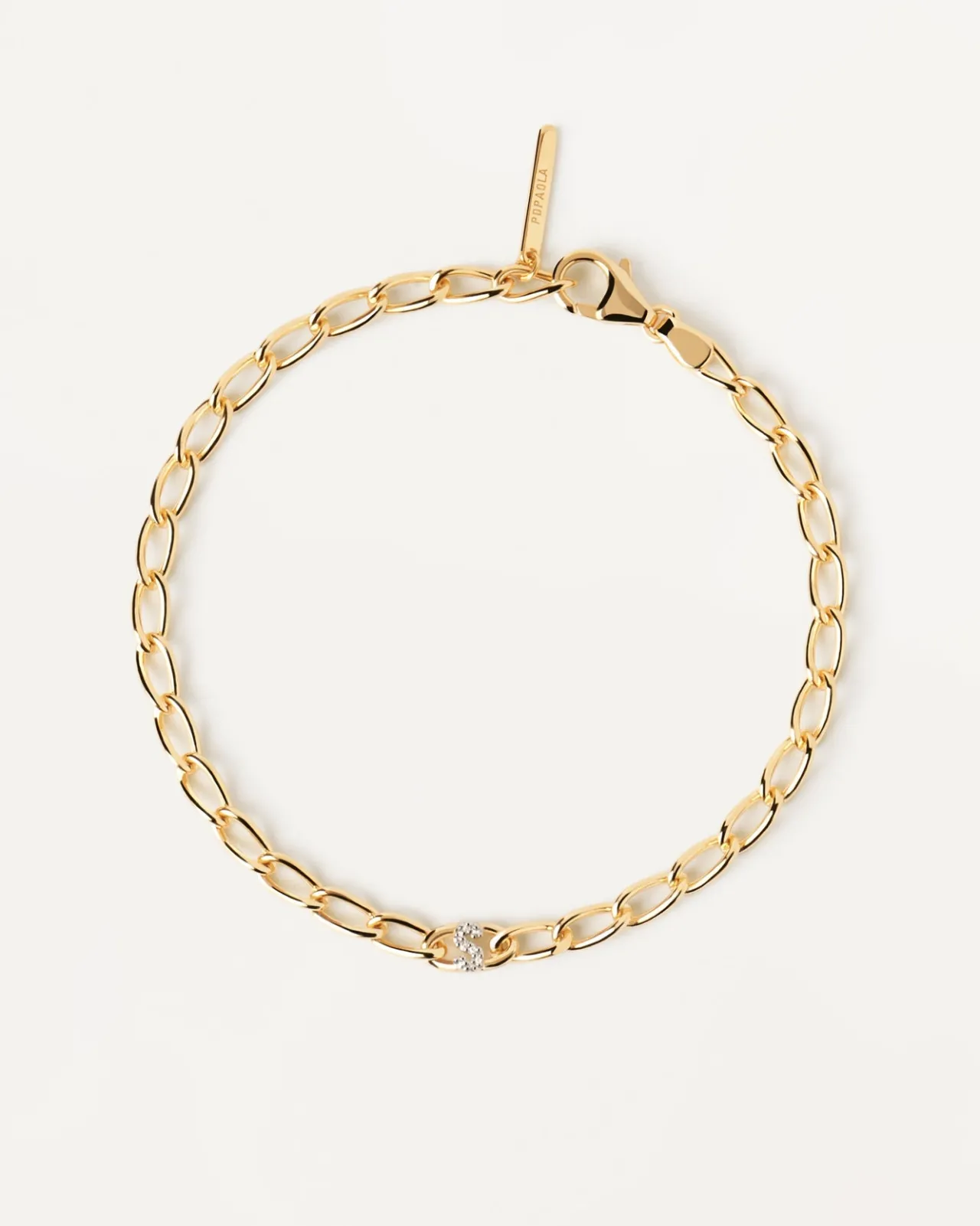 Pulseras De Letras|Pulseras De Oro-PDPAOLA Pulsera Cadena Letra S