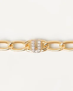Pulseras De Letras|Pulseras De Oro-PDPAOLA Pulsera Cadena Letra U