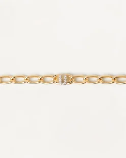 Pulseras De Letras|Pulseras De Oro-PDPAOLA Pulsera Cadena Letra U