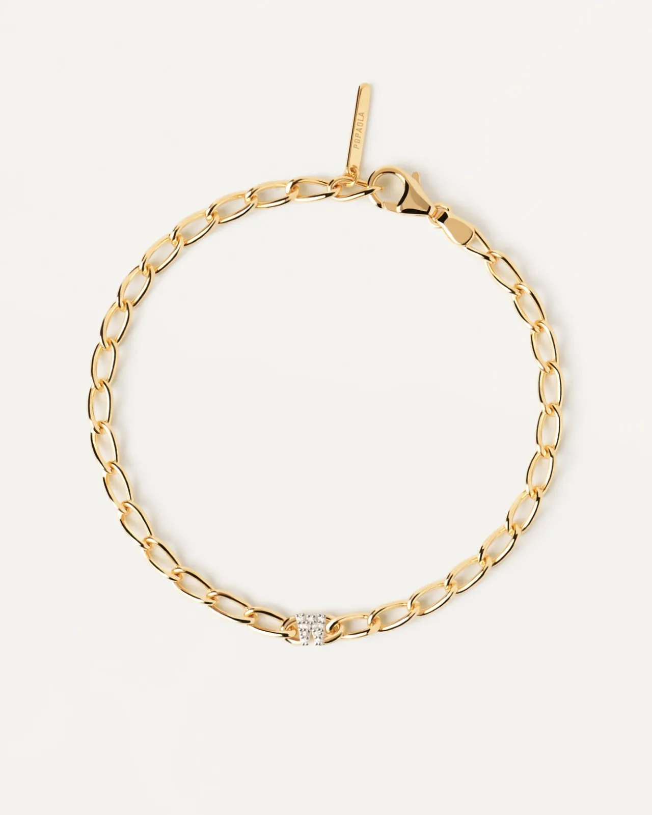Pulseras De Letras|Pulseras De Oro-PDPAOLA Pulsera Cadena Letra W