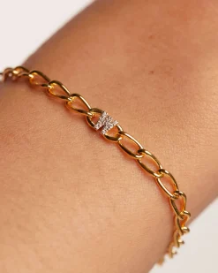 Pulseras De Letras|Pulseras De Oro-PDPAOLA Pulsera Cadena Letra W