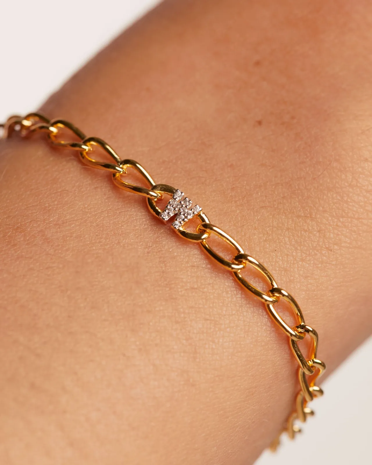Pulseras De Letras|Pulseras De Oro-PDPAOLA Pulsera Cadena Letra W