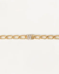 Pulseras De Letras|Pulseras De Oro-PDPAOLA Pulsera Cadena Letra W