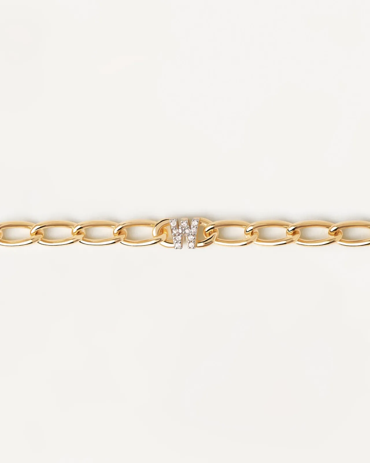Pulseras De Letras|Pulseras De Oro-PDPAOLA Pulsera Cadena Letra W