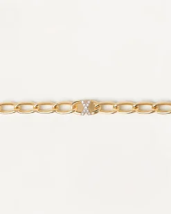 Pulseras De Letras|Pulseras De Oro-PDPAOLA Pulsera Cadena Letra Y
