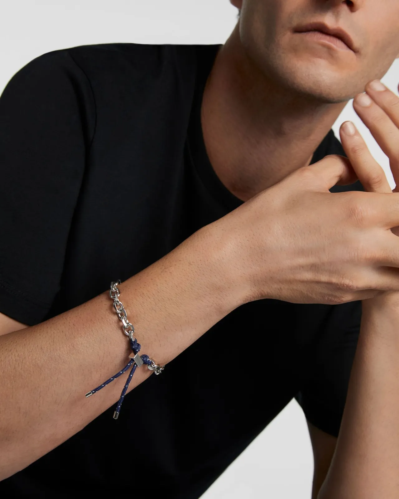 Pulseras De Cadena|Pulseras De Plata-PDPAOLA Pulsera Cordón y Cadena Midnight Essential