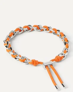 Pulseras De Cadena|Pulseras De Plata-PDPAOLA Pulsera Cordón y Cadena Plateada Tangerine