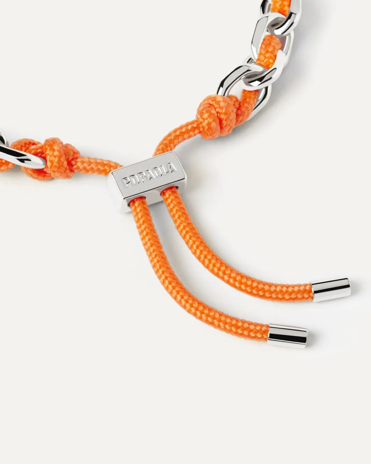 Pulseras De Cadena|Pulseras De Plata-PDPAOLA Pulsera Cordón y Cadena Plateada Tangerine