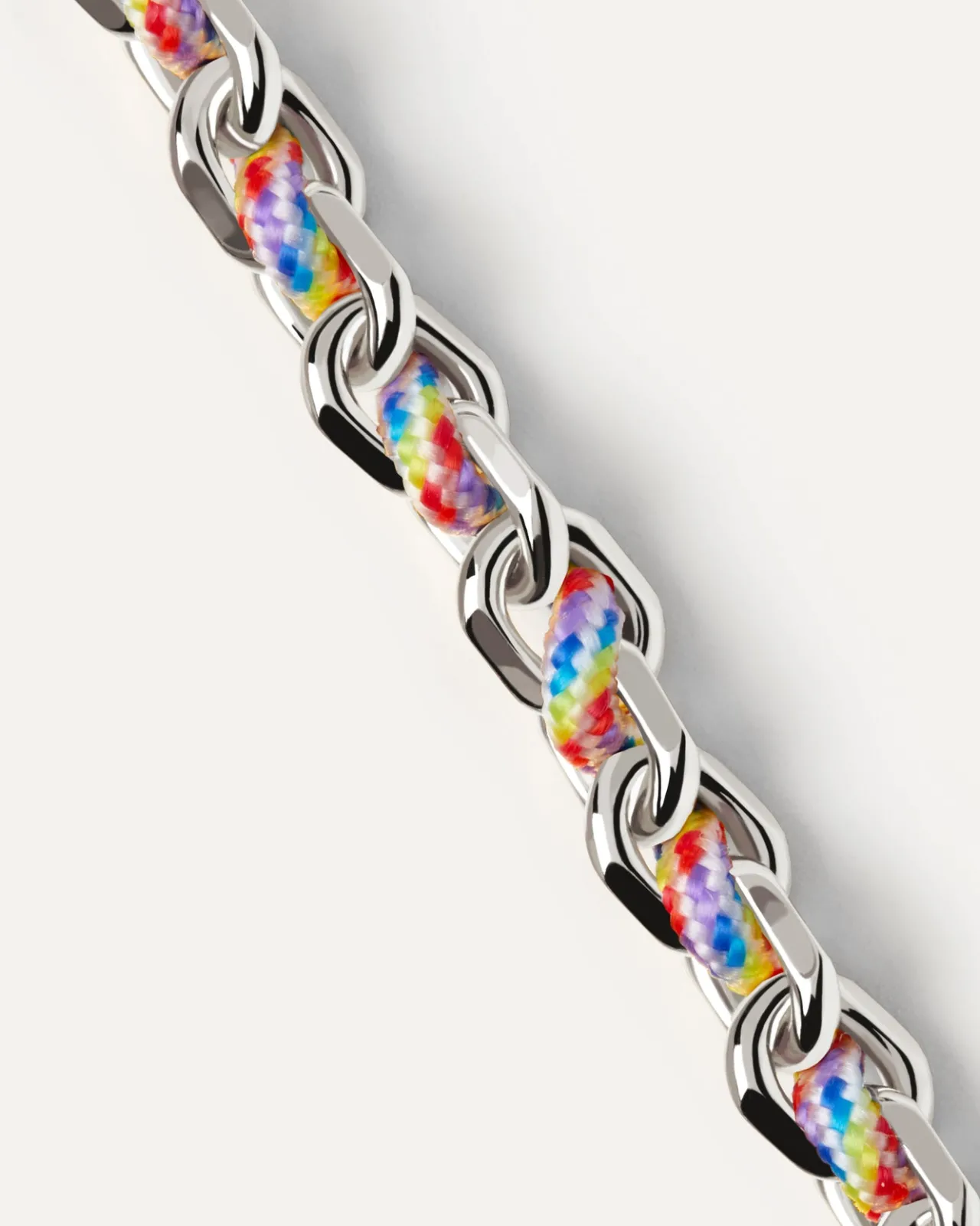 Pulseras De Cadena|Pulseras De Plata-PDPAOLA Pulsera Cordón y Cadena Prisma
