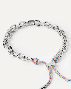 Pulseras De Cadena|Pulseras De Plata-PDPAOLA Pulsera Cordón y Cadena Prisma Essential