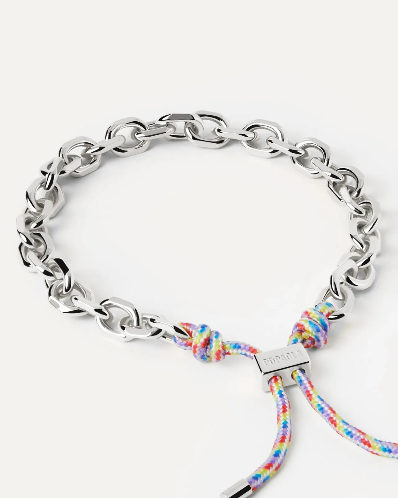 Pulseras De Cadena|Pulseras De Plata-PDPAOLA Pulsera Cordón y Cadena Prisma Essential